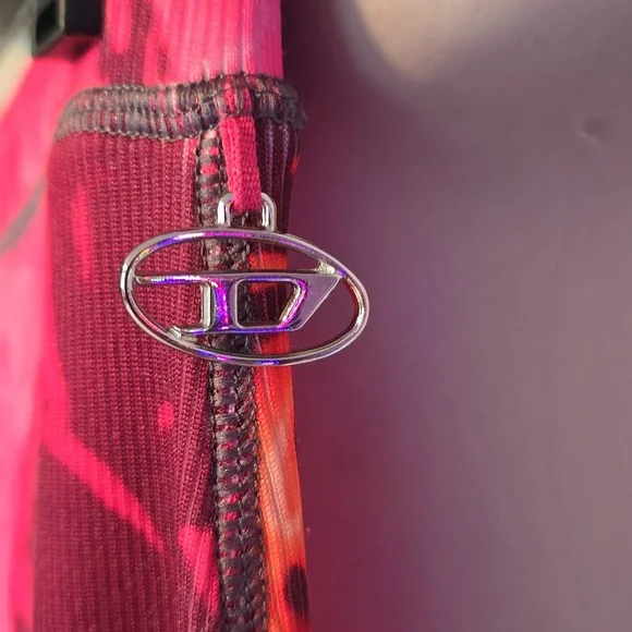 Diesel orange/pink floral pull on skirt-S - Picture 2 of 11